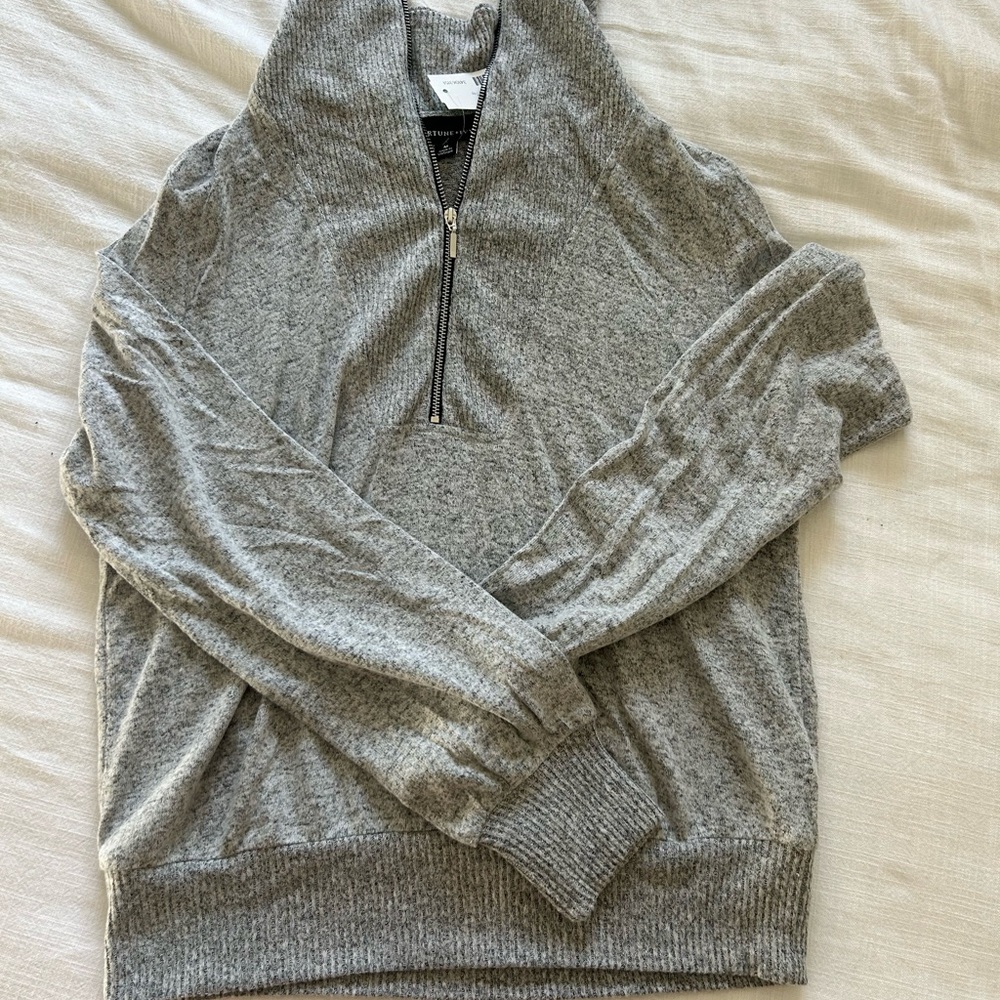 Gray Half-Zip Men's Sweater